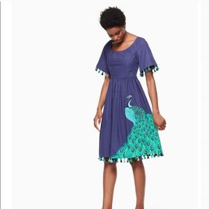 KATE SPADE Deep Sea Tassel Peacock Dress NEW